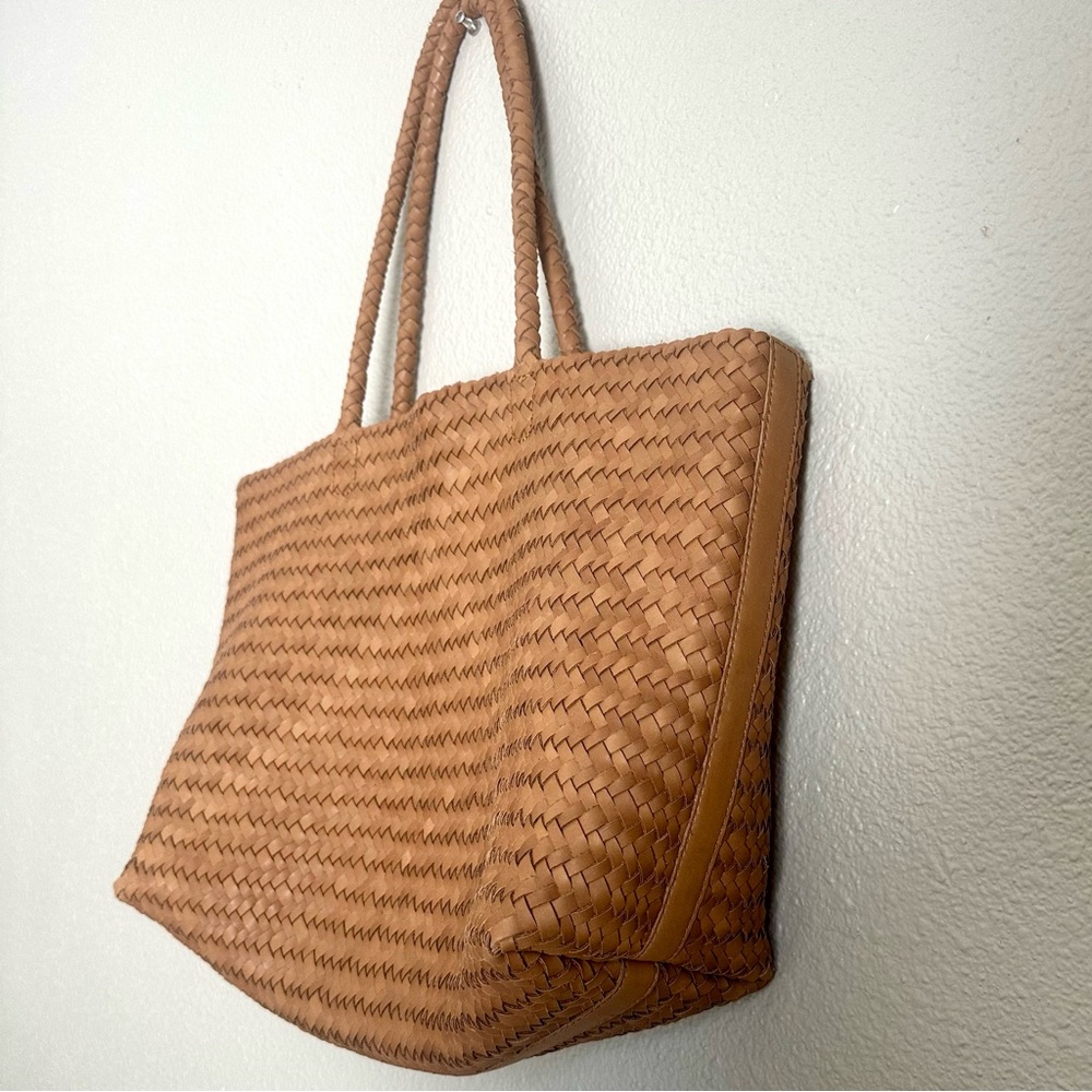 Madewell The Signature Woven Leather Tote Burnt Sienna EUC - Picture 4 of 13